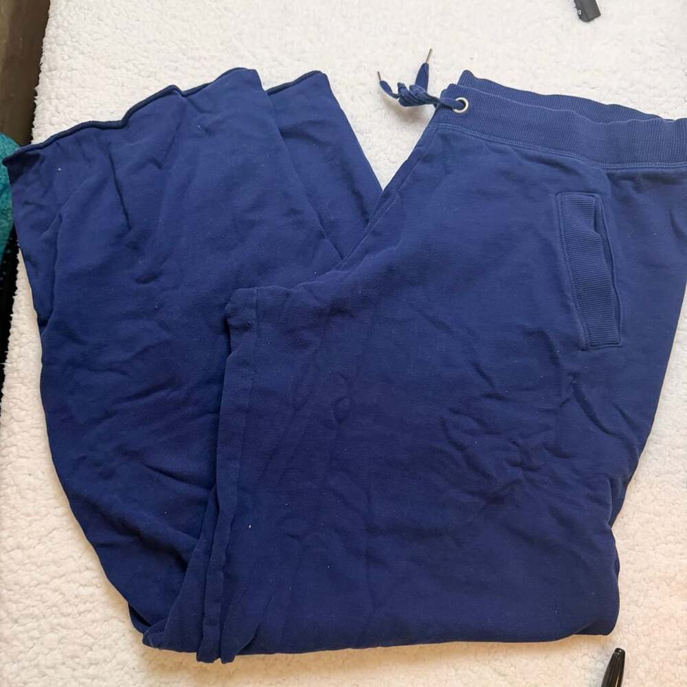 Victoria's Secret Sweatpants Size L Blue Cotton Blend